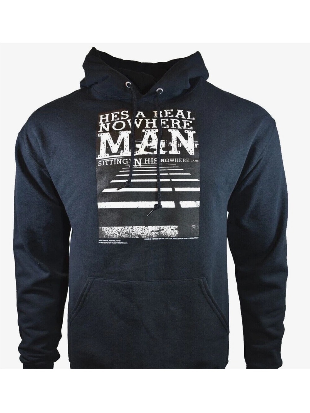 Black Graphic Hoodie "He's a Real Nowhere Man"